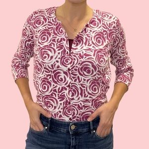 Ann Taylor Size M cardigan sweater pink flower